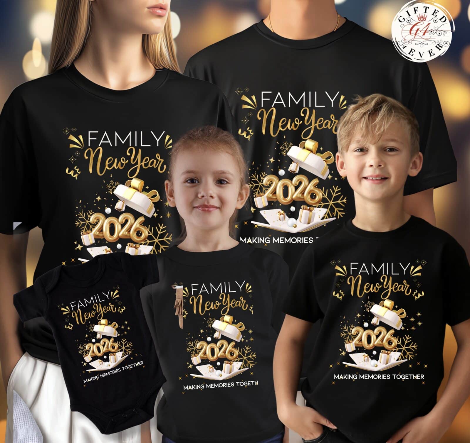 Camisetas para Celebrar Año Nuevo junto con la familia.