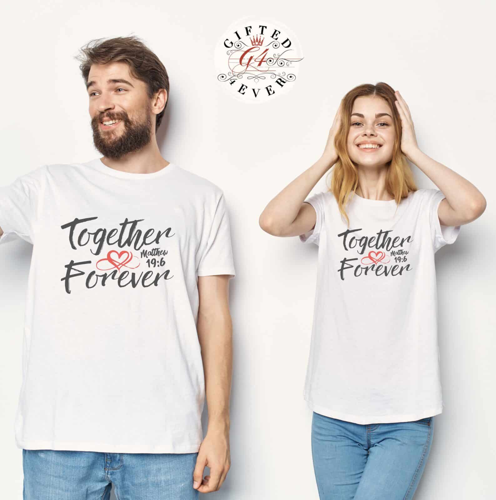 TOGETHER FOREVER - COUPLE MATCHING SHIRTS - UNISEX TEE - Imagen 2